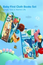 hahaland Baby Books 0-6 Months 2PCS Baby Toys 6 to 12 Infant Touch Feel First Cloth Crinkle Soft Books 0-3-6-12-18 Months Baby Boy Girl Shower Gifts Set for Newborn Baby Sensory Learning Stroller Toys - Image 8